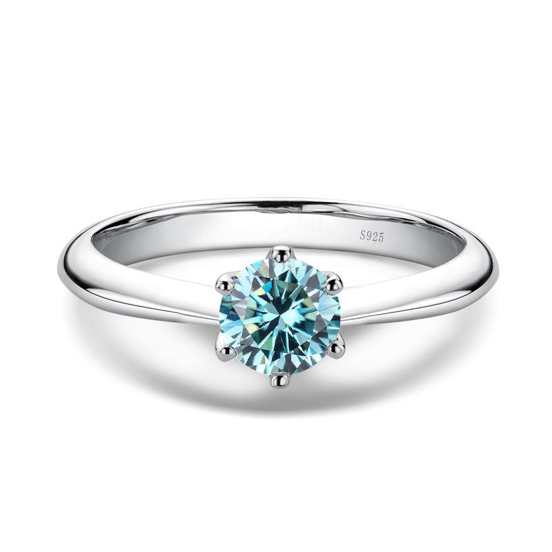 Elegant 925 Sterling Silver Moissanite Women's Ring with Classic Six-Claw Design3