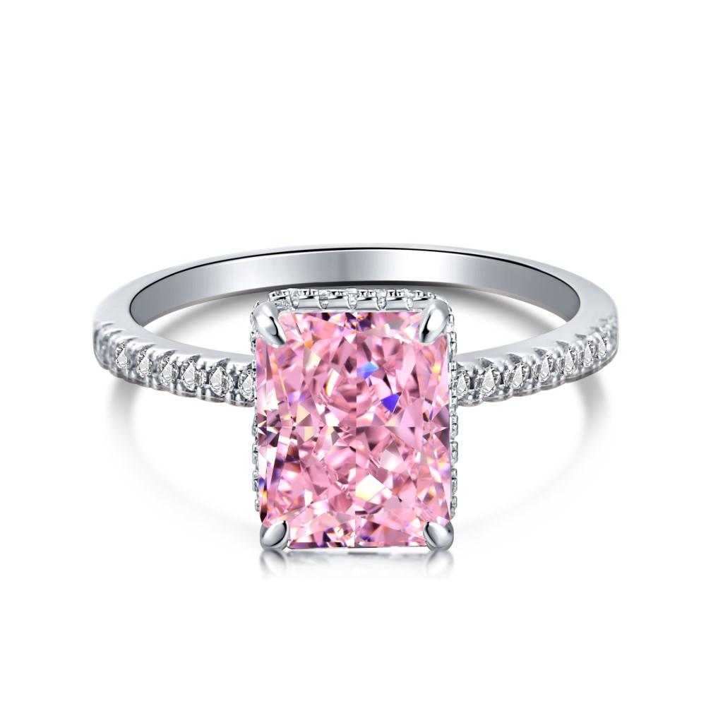 S925 Sterling Silver Ring with High Carbon Rhinestone, Heavy Industry Design3