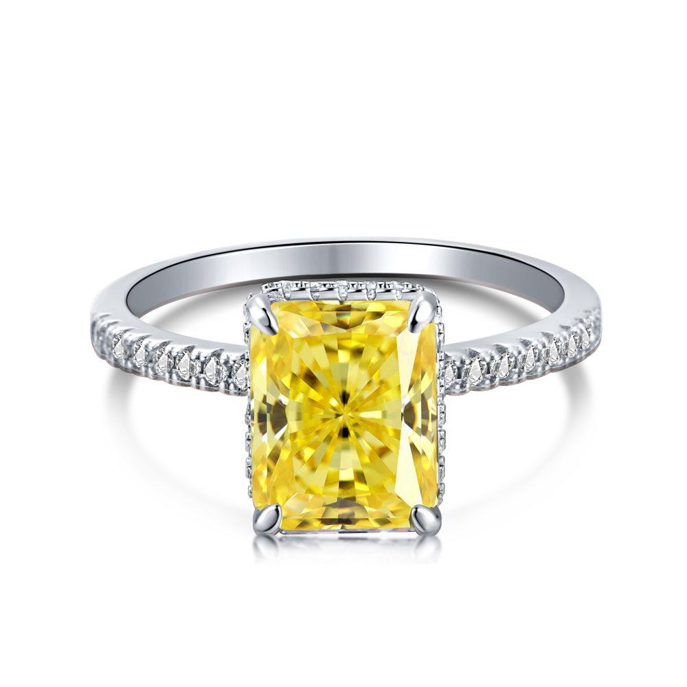 S925 Sterling Silver Ring with High Carbon Rhinestone, Heavy Industry Design10