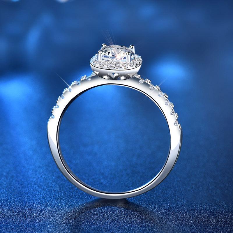 Elegant 925 Sterling Silver Moissanite Diamond Square Ring Simple Wedding Jewelry2