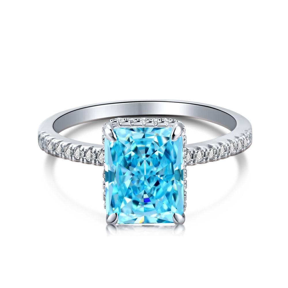 S925 Sterling Silver Ring with High Carbon Rhinestone, Heavy Industry Design12