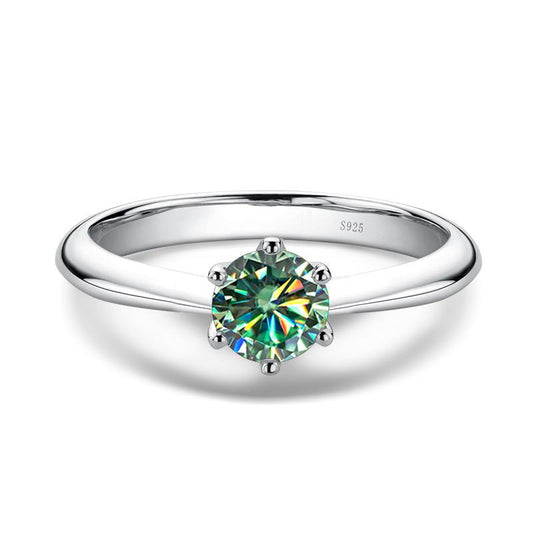 Elegant 925 Sterling Silver Moissanite Women's Ring with Classic Six-Claw Design5