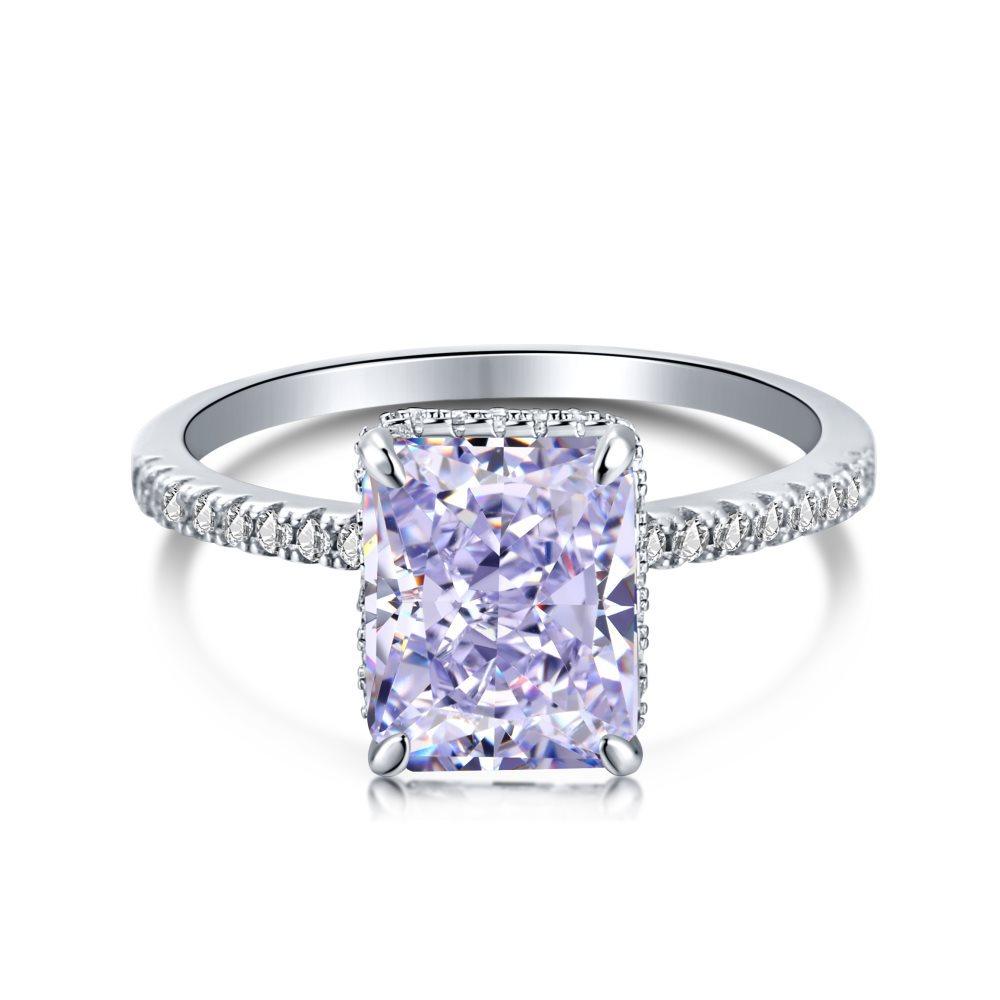 S925 Sterling Silver Ring with High Carbon Rhinestone, Heavy Industry Design5