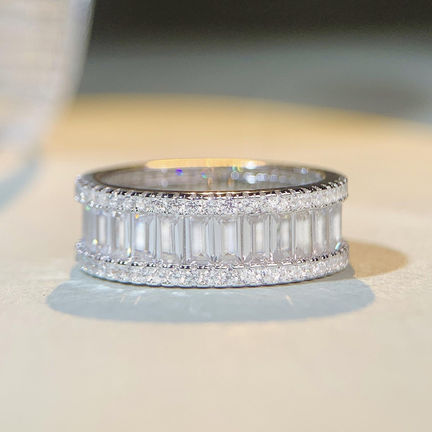 Elegant 925 Sterling Silver Cubic Zirconia Stackable Ring3