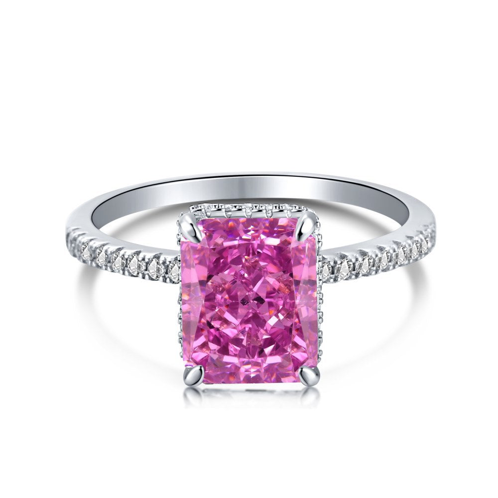 S925 Sterling Silver Ring with High Carbon Rhinestone, Heavy Industry Design11