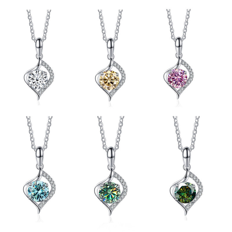 S925 silver allure pendant with moissanite, female temperament necklace, exclusive cross-border gift accessory1