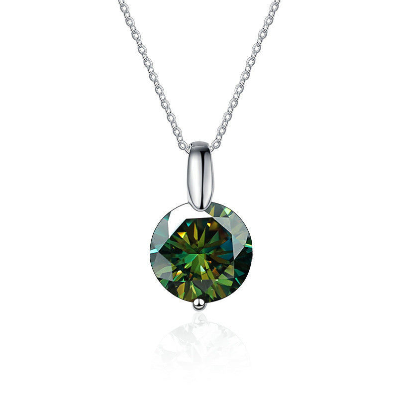 Elegant 925 Sterling Silver Pendant with Simple Ball Clavicle Chain and Moissanite Necklace 1-3 Karat for Women, Perfect Gift for Girlfriend8
