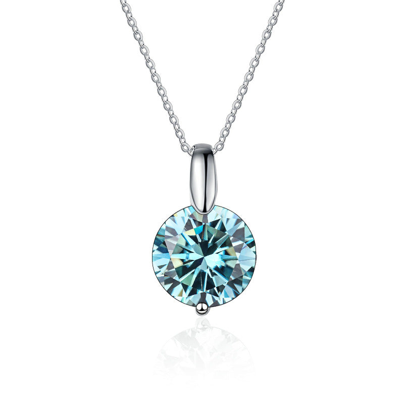Elegant 925 Sterling Silver Pendant with Simple Ball Clavicle Chain and Moissanite Necklace 1-3 Karat for Women, Perfect Gift for Girlfriend6