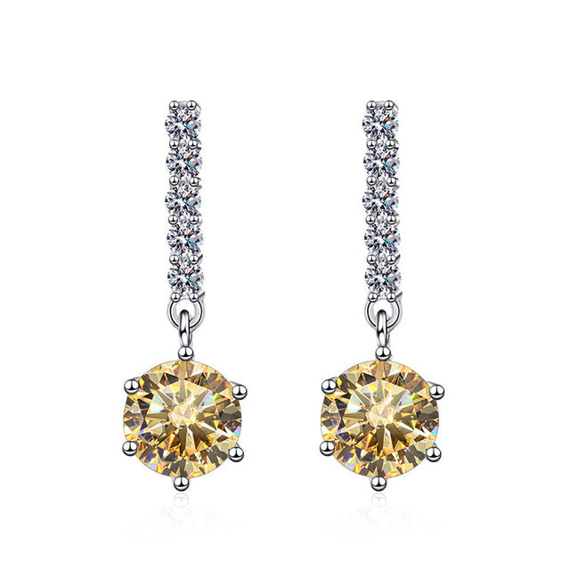 Kuaishou and Douyin hot-selling 1 karat blue green moissanite 925 sterling silver earrings for women, cross-border moissanite ear clip5