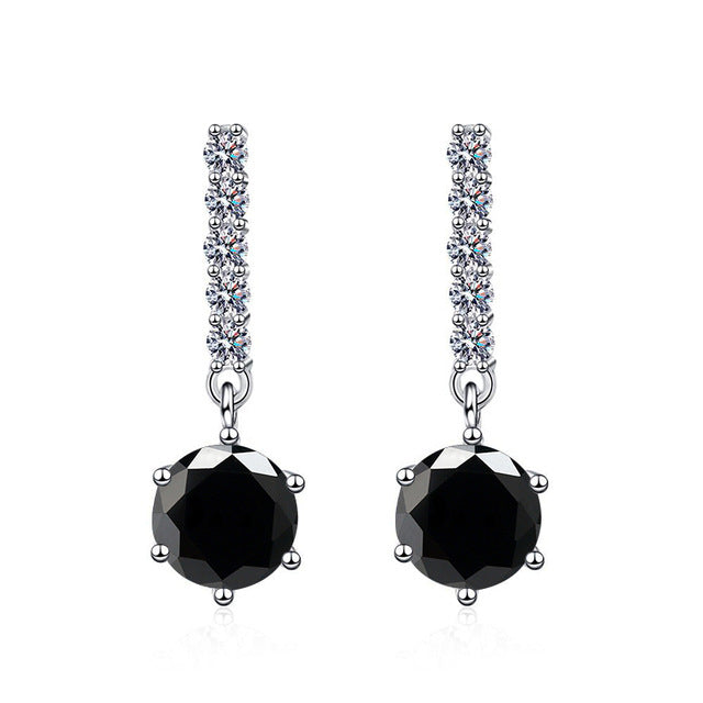 Kuaishou and Douyin hot-selling 1 karat blue green moissanite 925 sterling silver earrings for women, cross-border moissanite ear clip4