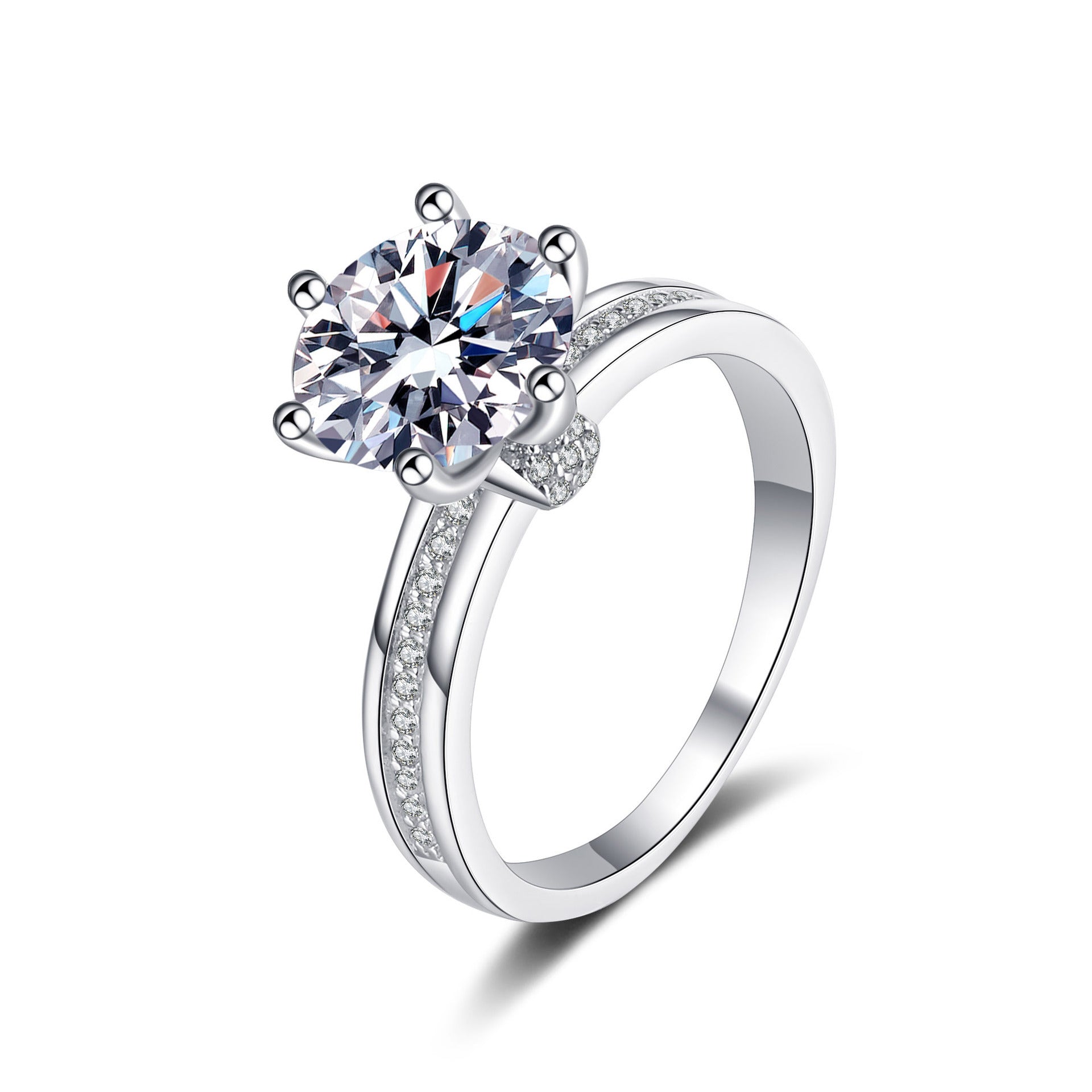 Sterling Silver Moissanite Ring, cross-border hot selling, 3 Karat D color, ideal for bridal bouquet, popular on Xiaohongshu and TikTok4