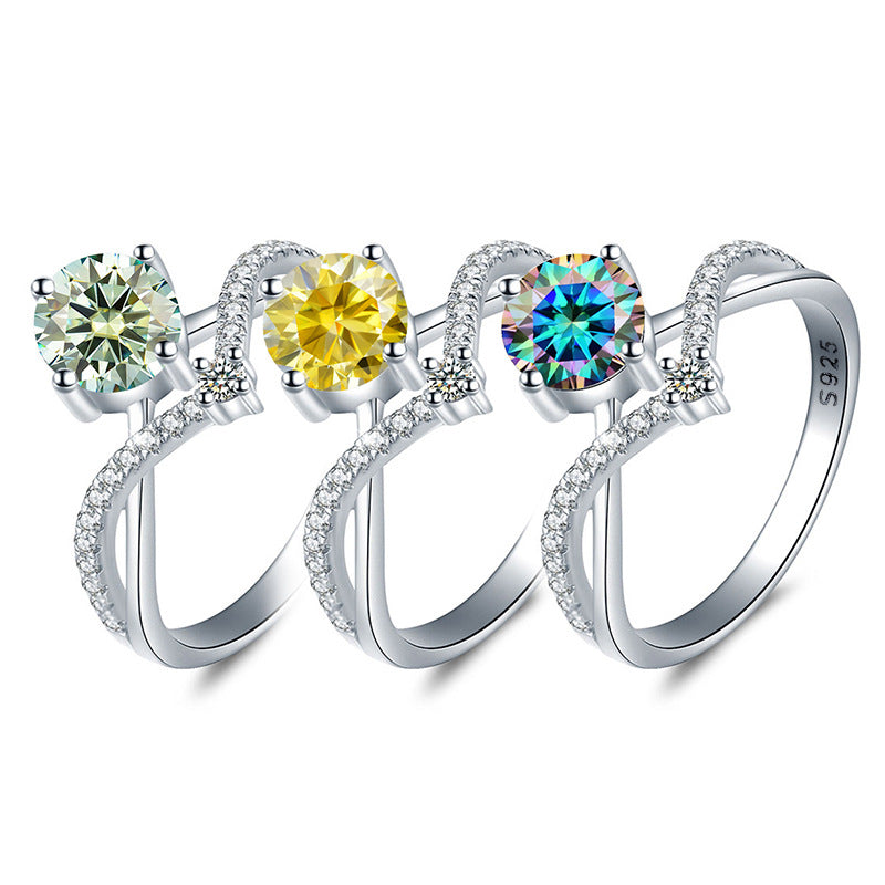 Elegant 925 Sterling Silver Moissanite Diamond Ring for Women8