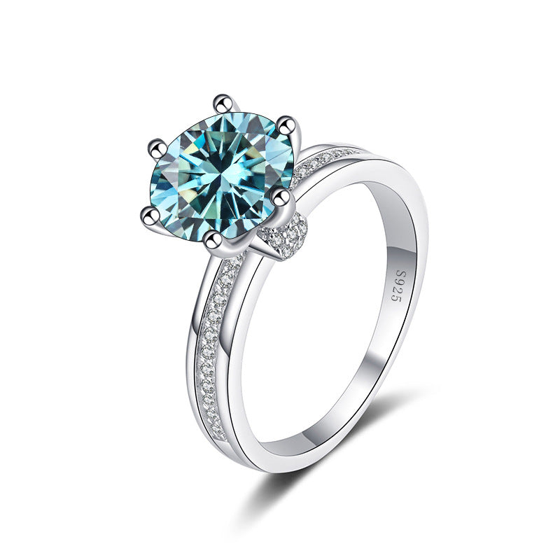 Sterling Silver Moissanite Ring, cross-border hot selling, 3 Karat D color, ideal for bridal bouquet, popular on Xiaohongshu and TikTok6