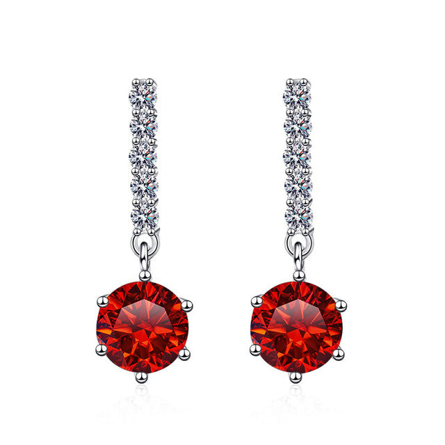 Kuaishou and Douyin hot-selling 1 karat blue green moissanite 925 sterling silver earrings for women, cross-border moissanite ear clip3