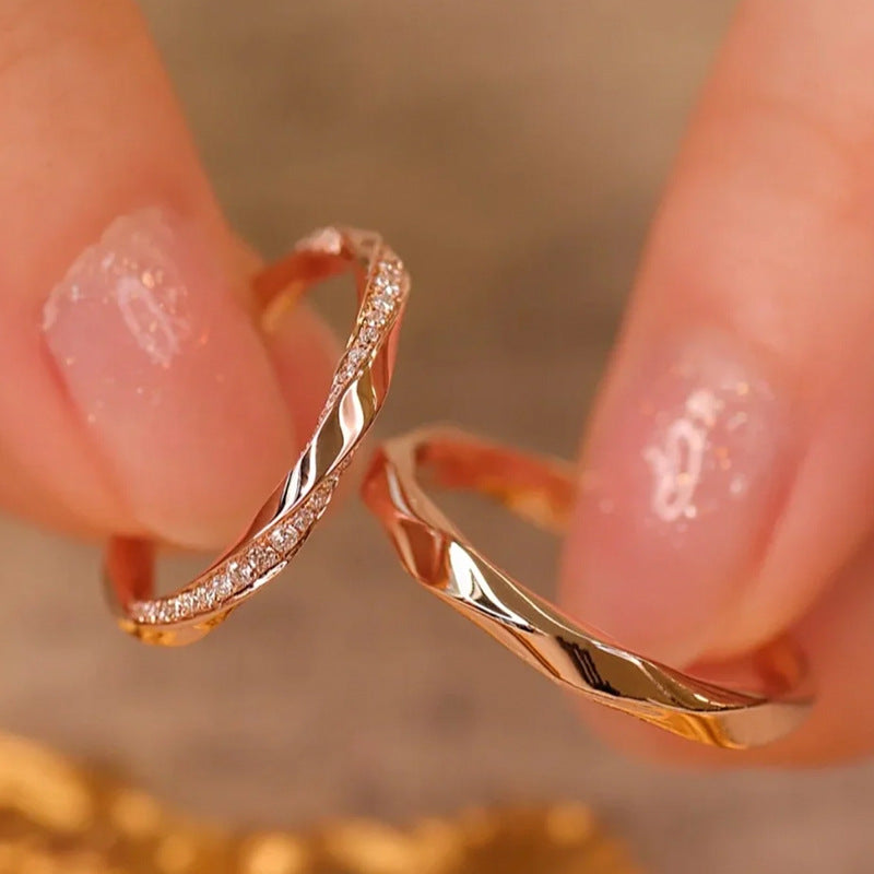 Original Lightyear couple rings in S925 sterling silver with Mobius open end design, adjustable twisted arm and diamond-embedded for a touch of light luxury1