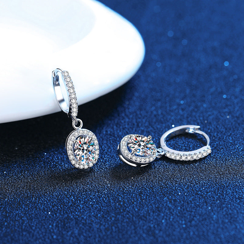 1 karat moissanite stud earrings for women s925 sterling silver platinum plated classic egg-shaped0