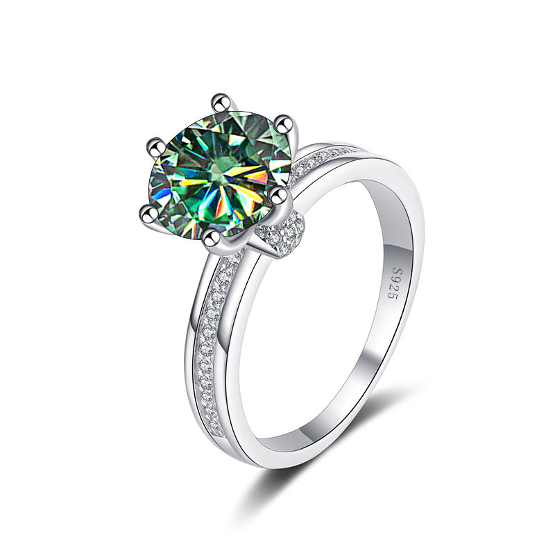 Sterling Silver Moissanite Ring, cross-border hot selling, 3 Karat D color, ideal for bridal bouquet, popular on Xiaohongshu and TikTok1