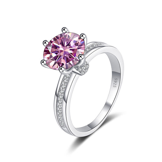 Sterling Silver Moissanite Ring, cross-border hot selling, 3 Karat D color, ideal for bridal bouquet, popular on Xiaohongshu and TikTok7