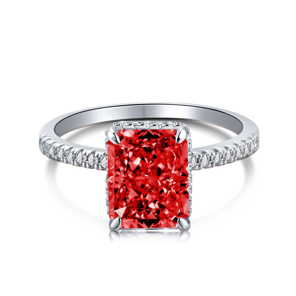 S925 Sterling Silver Ring with High Carbon Rhinestone, Heavy Industry Design9