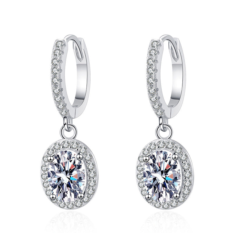 1 karat moissanite stud earrings for women s925 sterling silver platinum plated classic egg-shaped4