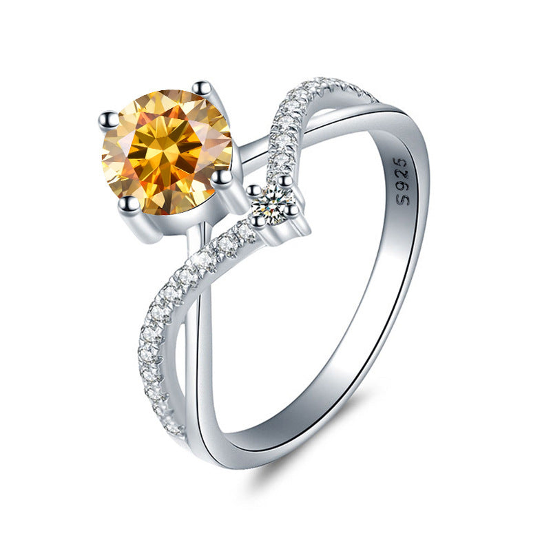 Elegant 925 Sterling Silver Moissanite Diamond Ring for Women0