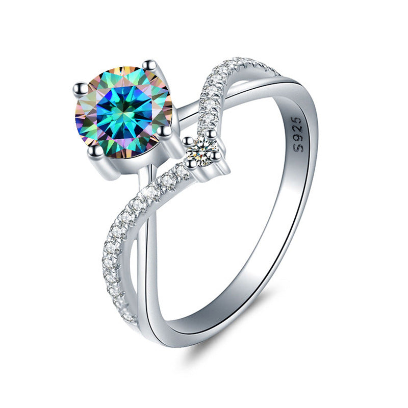 Elegant 925 Sterling Silver Moissanite Diamond Ring for Women1