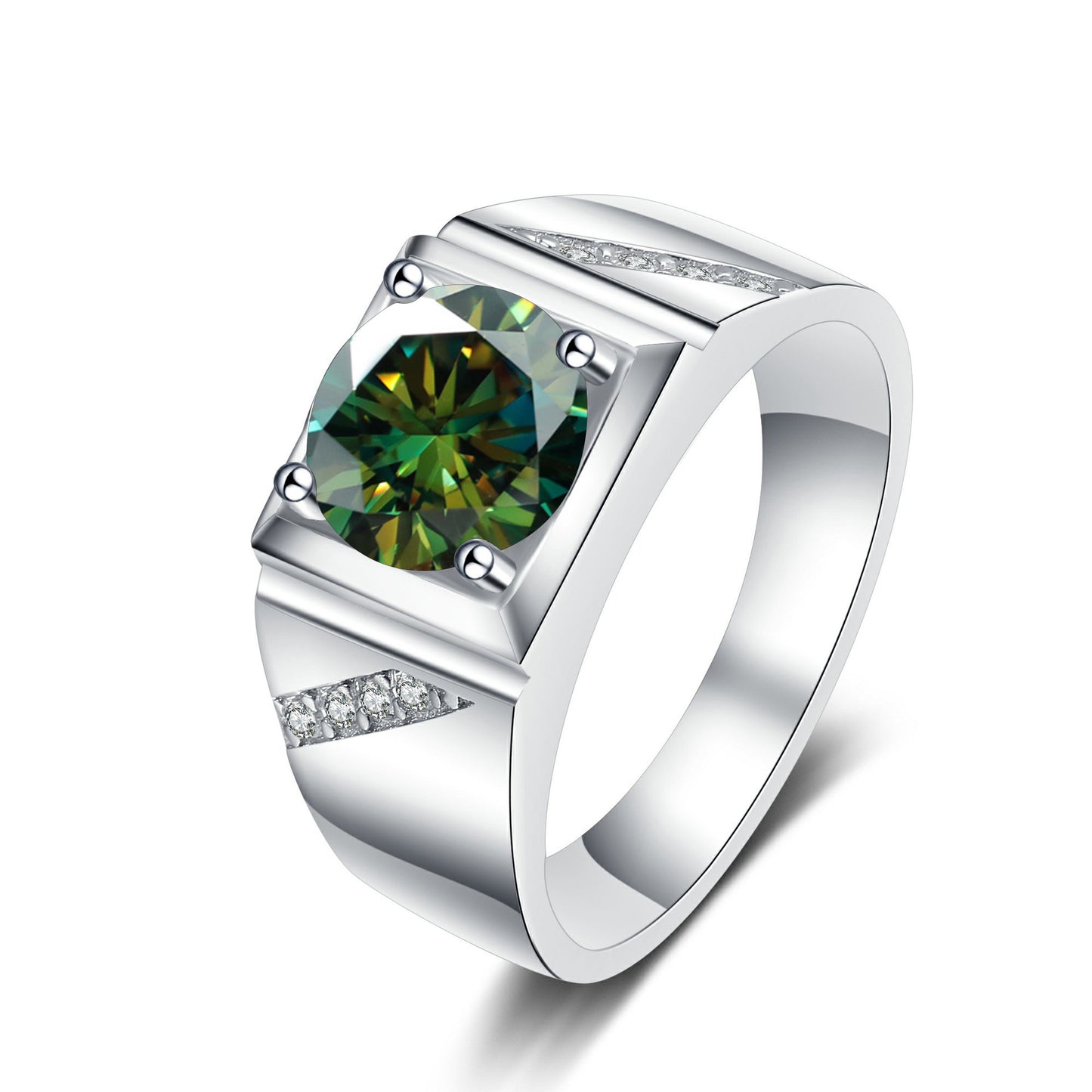 Cross-border hot selling Moissanite Ring 1 karat 2 karat color Tongling atmospheric man's wedding ring TikTok straight5