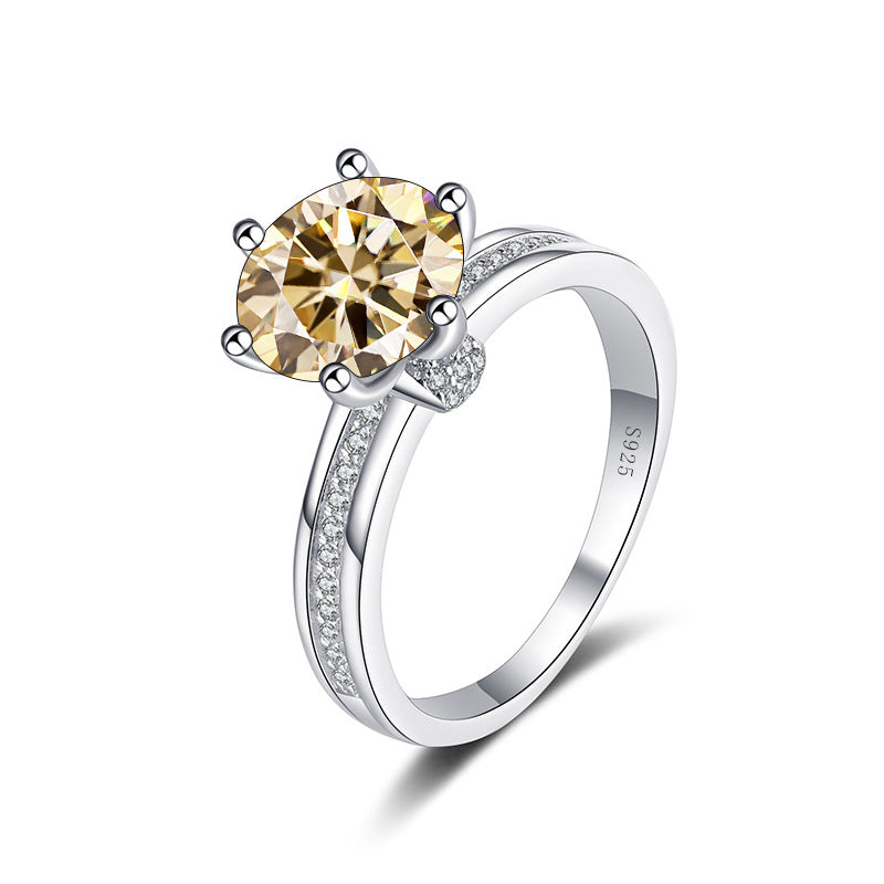 Sterling Silver Moissanite Ring, cross-border hot selling, 3 Karat D color, ideal for bridal bouquet, popular on Xiaohongshu and TikTok10