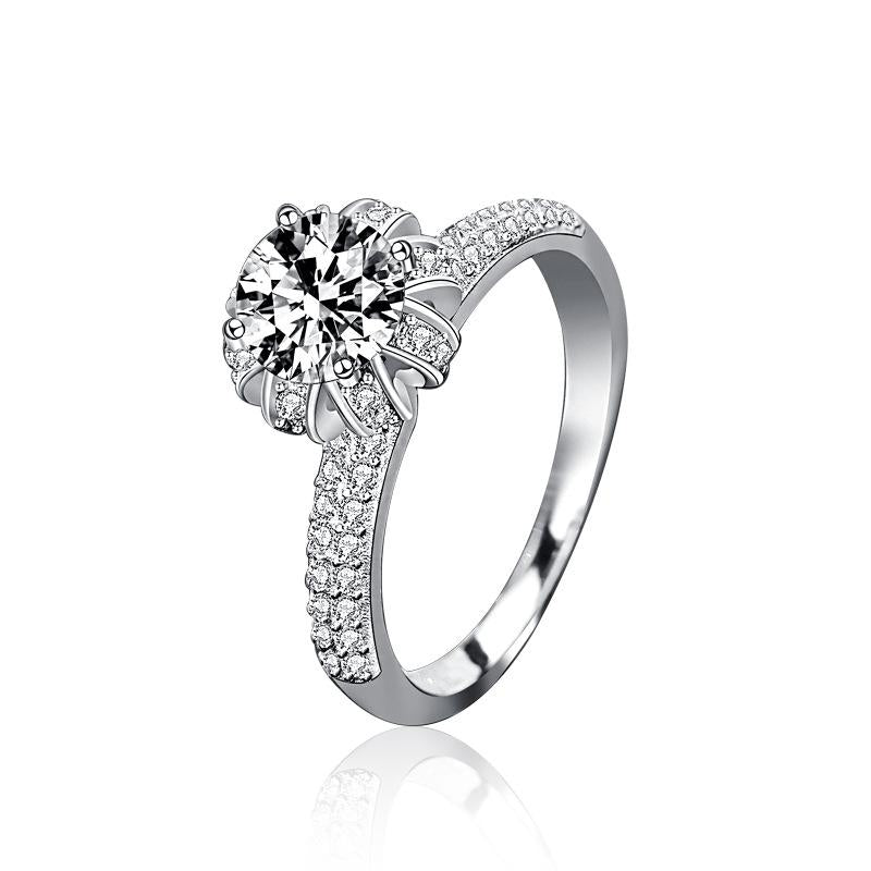 Elegant 925 Sterling Silver Moissanite Diamond Crown Ring for Engagement or Wedding2