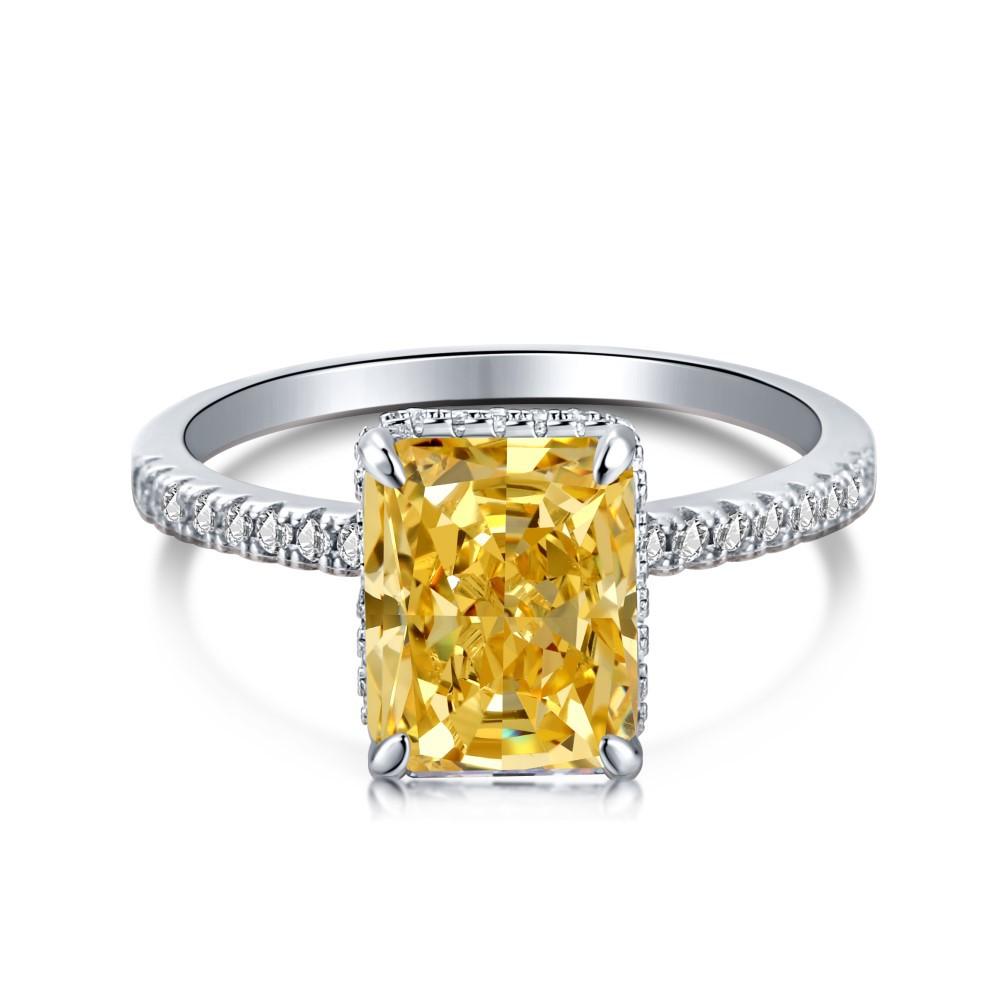 S925 Sterling Silver Ring with High Carbon Rhinestone, Heavy Industry Design6