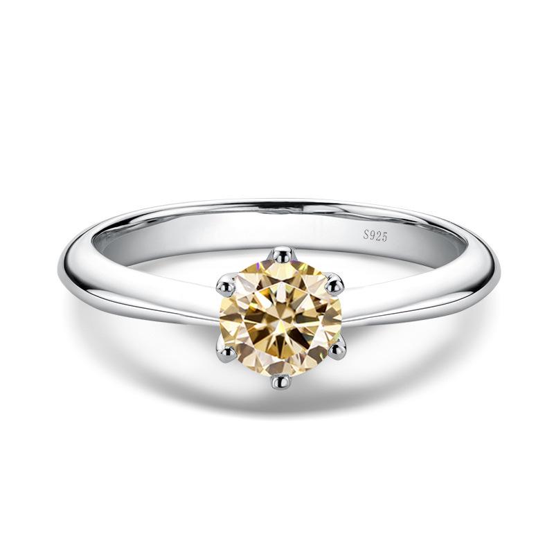 Elegant 925 Sterling Silver Moissanite Women's Ring with Classic Six-Claw Design4