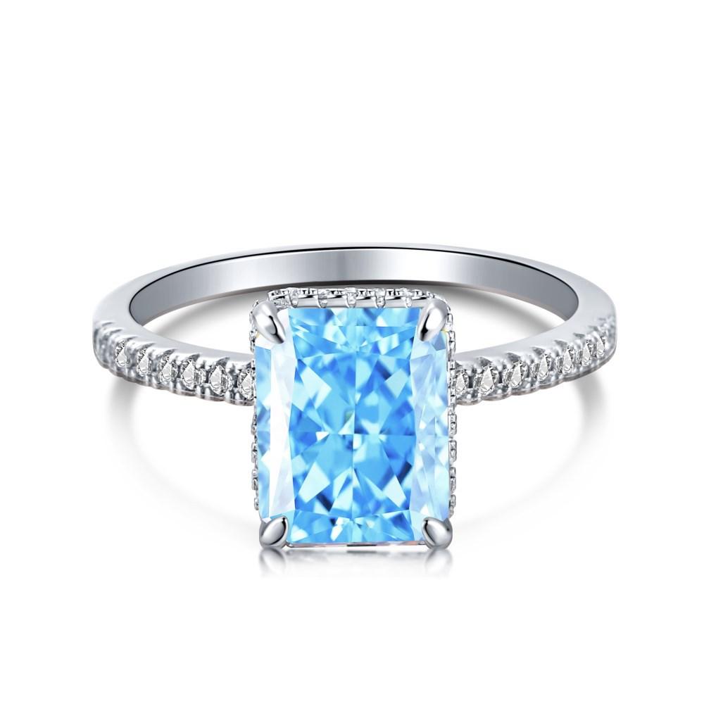 S925 Sterling Silver Ring with High Carbon Rhinestone, Heavy Industry Design7