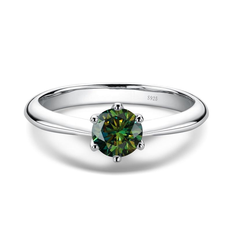 Elegant 925 Sterling Silver Moissanite Women's Ring with Classic Six-Claw Design1