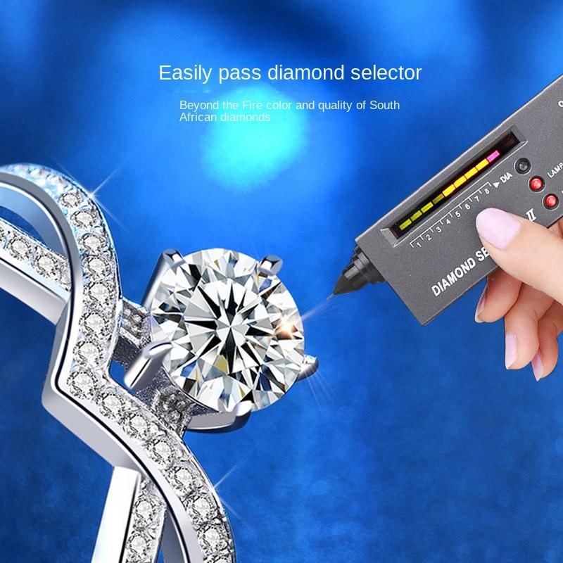 925 Sterling Silver Moissanite Exaggerated Personalized Six-Claw Crown Diamond Ring1