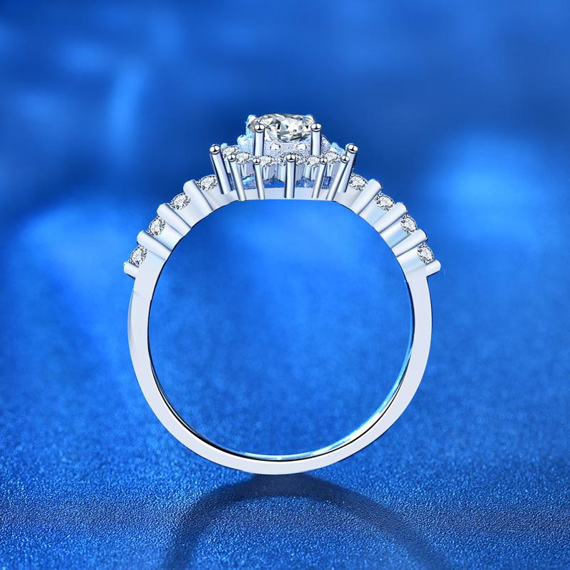 925 Sterling Silver Moissanite Ring with Niche Design for Women, Cross-Border Live Broadcast New Diamond Ring in Ins Cold Style1